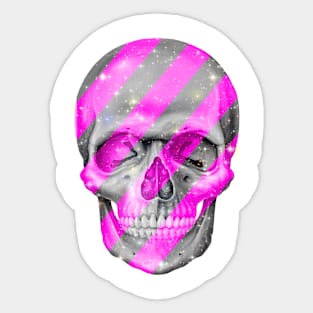 Pink Bling Skull Sticker